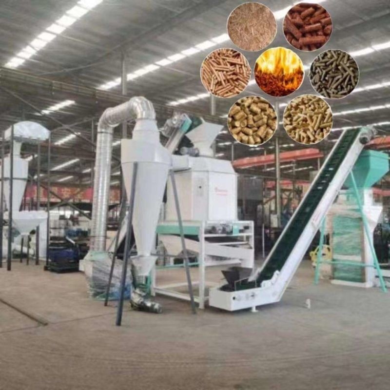0.5 - 10 टीपीएच क्षमता लकड़ी गोली उत्पादन लाइन 6 मिमी-12 मिमी बायोमास उत्पादन लाइन