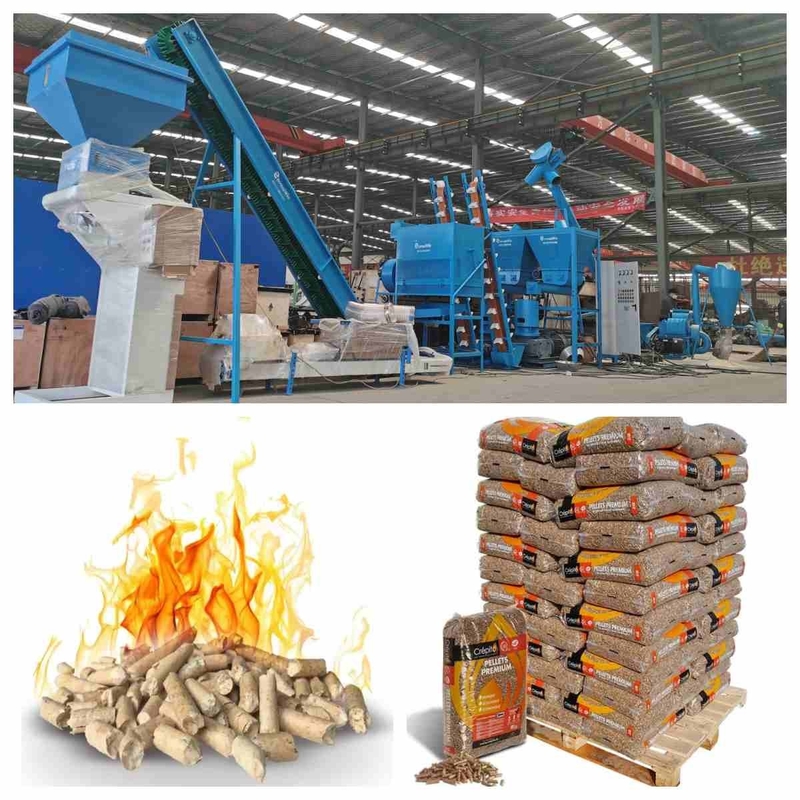 स्वचालित पूर्ण पेलेट उत्पादन उपकरण 800-1000 किग्रा/एच लकड़ी पेलेट एक्सट्रूडर मशीन