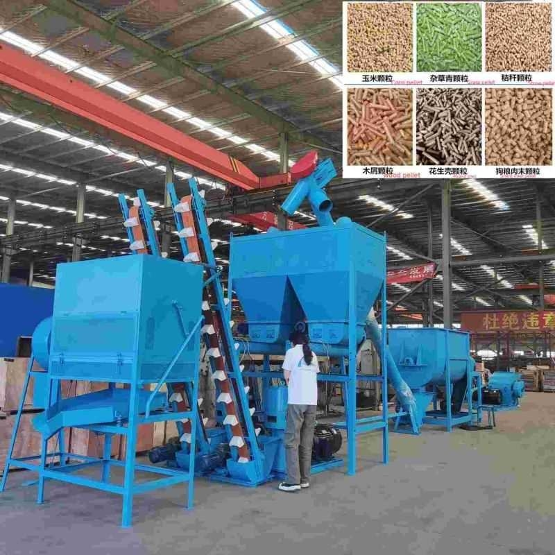 पशु चारा प्रसंस्करण के लिए A1 मानक फ़ीड गोली उत्पादन लाइन 1-20t/H