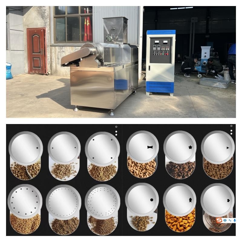 स्टेनलेस स्टील सूखी प्रकार मछली फ़ीड एक्सट्रूडर 55kw सूखी पालतू भोजन उत्पादन लाइन