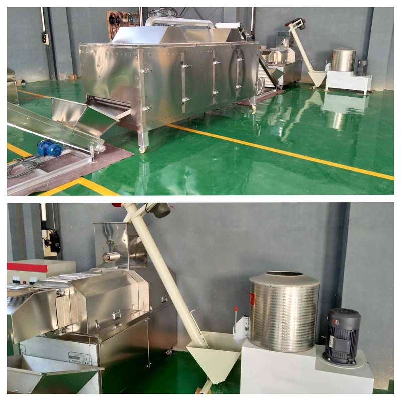 सूखी कुत्ते बिल्ली का भोजन बनाने की मशीन 37-160kw मछली चारा पालतू भोजन प्रसंस्करण लाइन