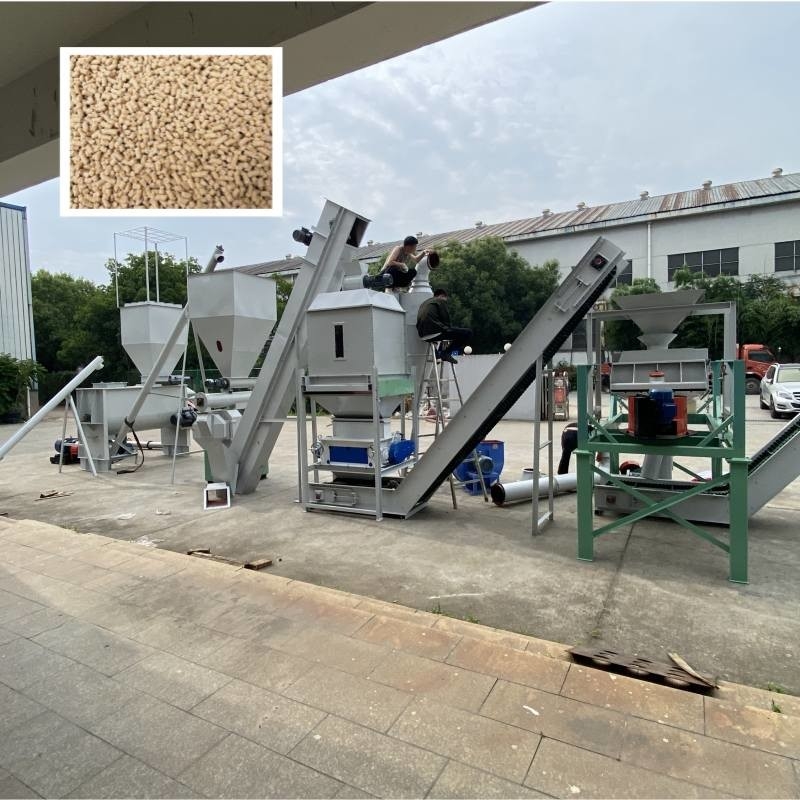 0.5-30 टन/घंटा रिंग डाई पेलेट मिल के साथ पशु फ़ीड पेलेट उत्पादन लाइन