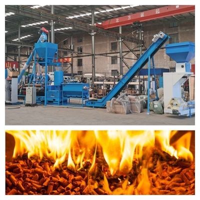 6-12 मिमी लकड़ी चिप गोली मशीन 1-2tph अपशिष्ट लकड़ी गोली मशीन उच्च घनत्व